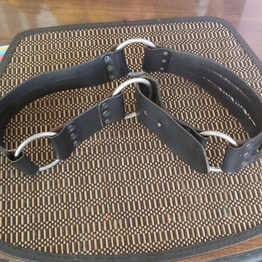 Black leather buckled Belt